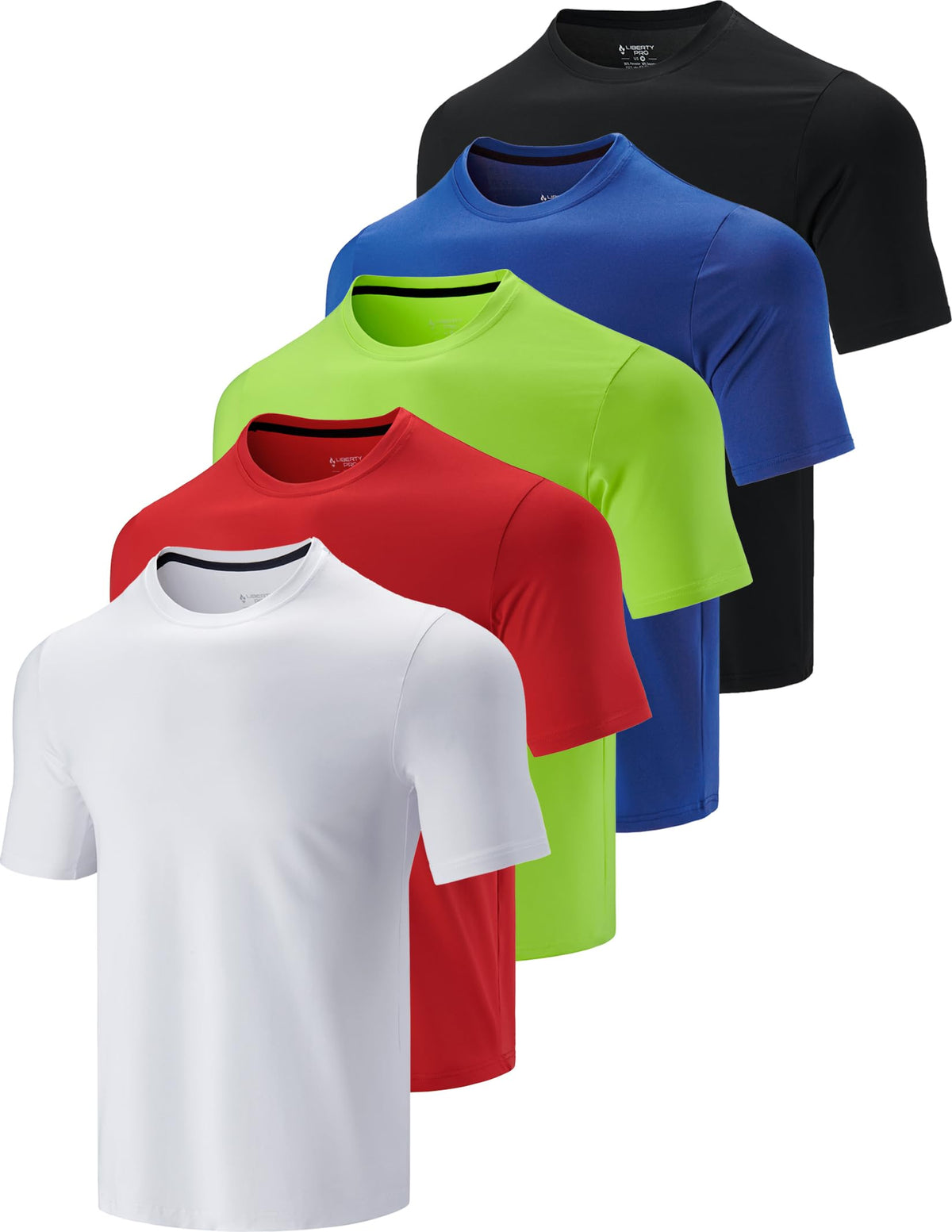 Liberty Imports 5 Pack Men's Active Quick Dry Crew Neck T Shirts 18