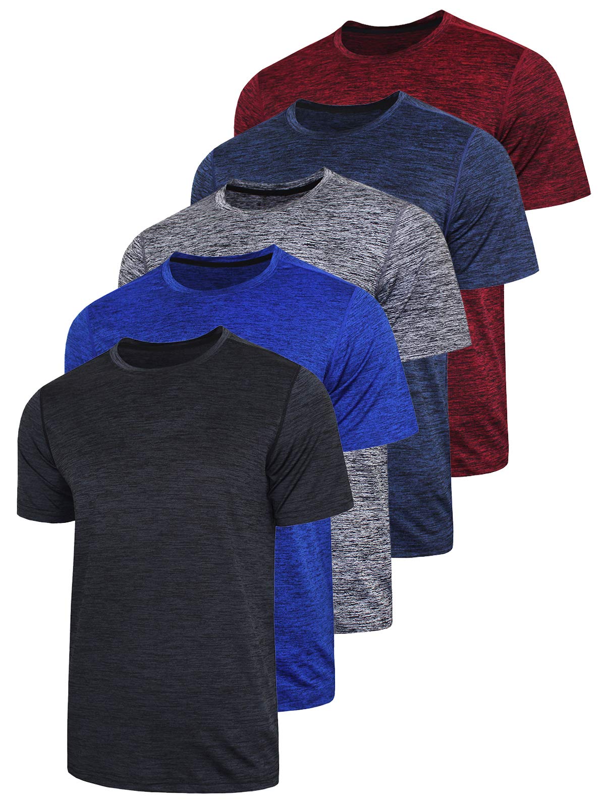 Liberty Imports 5 Pack Men's Active Quick Dry Crew Neck T Shirts 25