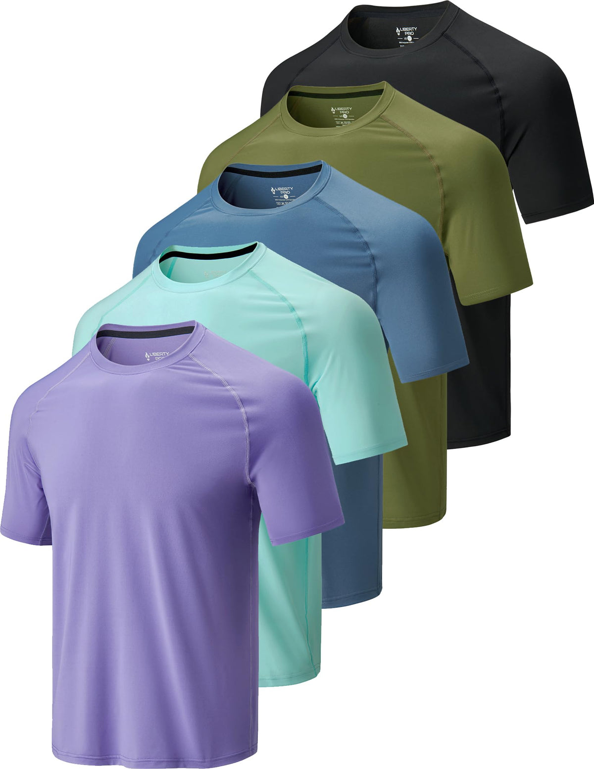 Liberty Imports 5 Pack Men's Active Quick Dry Crew Neck T Shirts 20