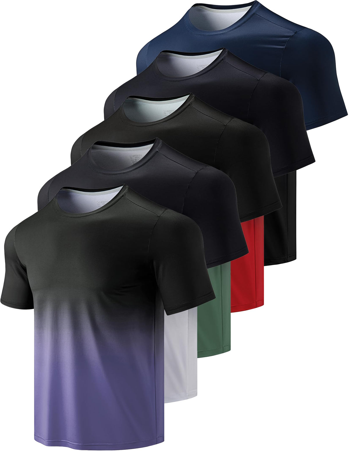Liberty Imports 5 Pack Men's Active Quick Dry Crew Neck T Shirts 11