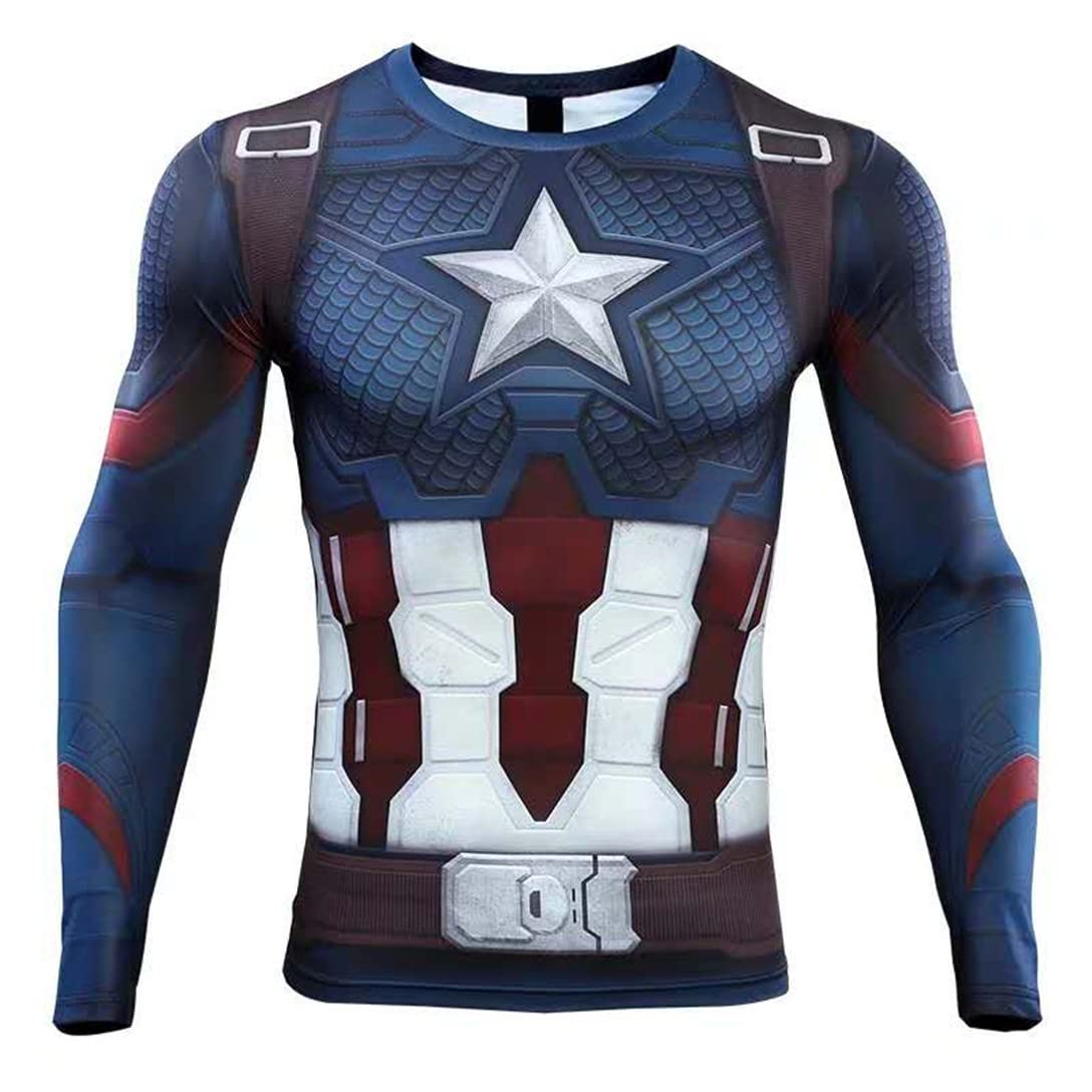 3D Super Hero Close-Fitting Quick-Drying Elastic Sport Cosplay T-Shirt Long Sleeve 10