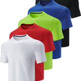 Liberty Imports 5 Pack Men's Active Quick Dry Crew Neck T Shirts 18