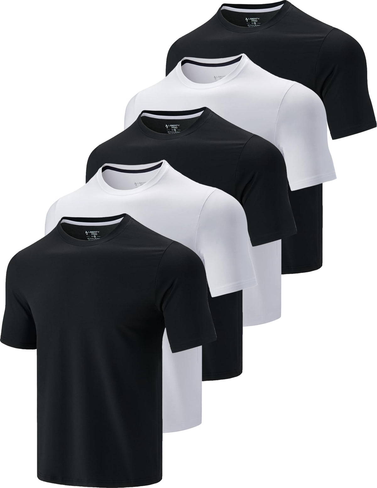 Liberty Imports 5 Pack Men's Active Quick Dry Crew Neck T Shirts 9