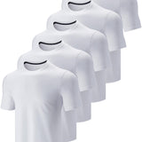 Liberty Imports 5 Pack Men's Active Quick Dry Crew Neck T Shirts 14