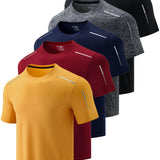 Liberty Imports 5 Pack Men's Active Quick Dry Crew Neck T Shirts 16