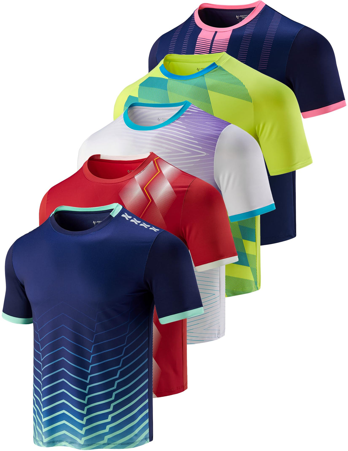 Liberty Imports 5 Pack Men's Active Quick Dry Crew Neck T Shirts 29
