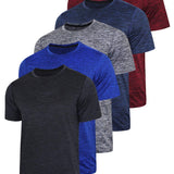 Liberty Imports 5 Pack Men's Active Quick Dry Crew Neck T Shirts 25