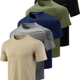 Liberty Imports 5 Pack Men's Active Quick Dry Crew Neck T Shirts 28