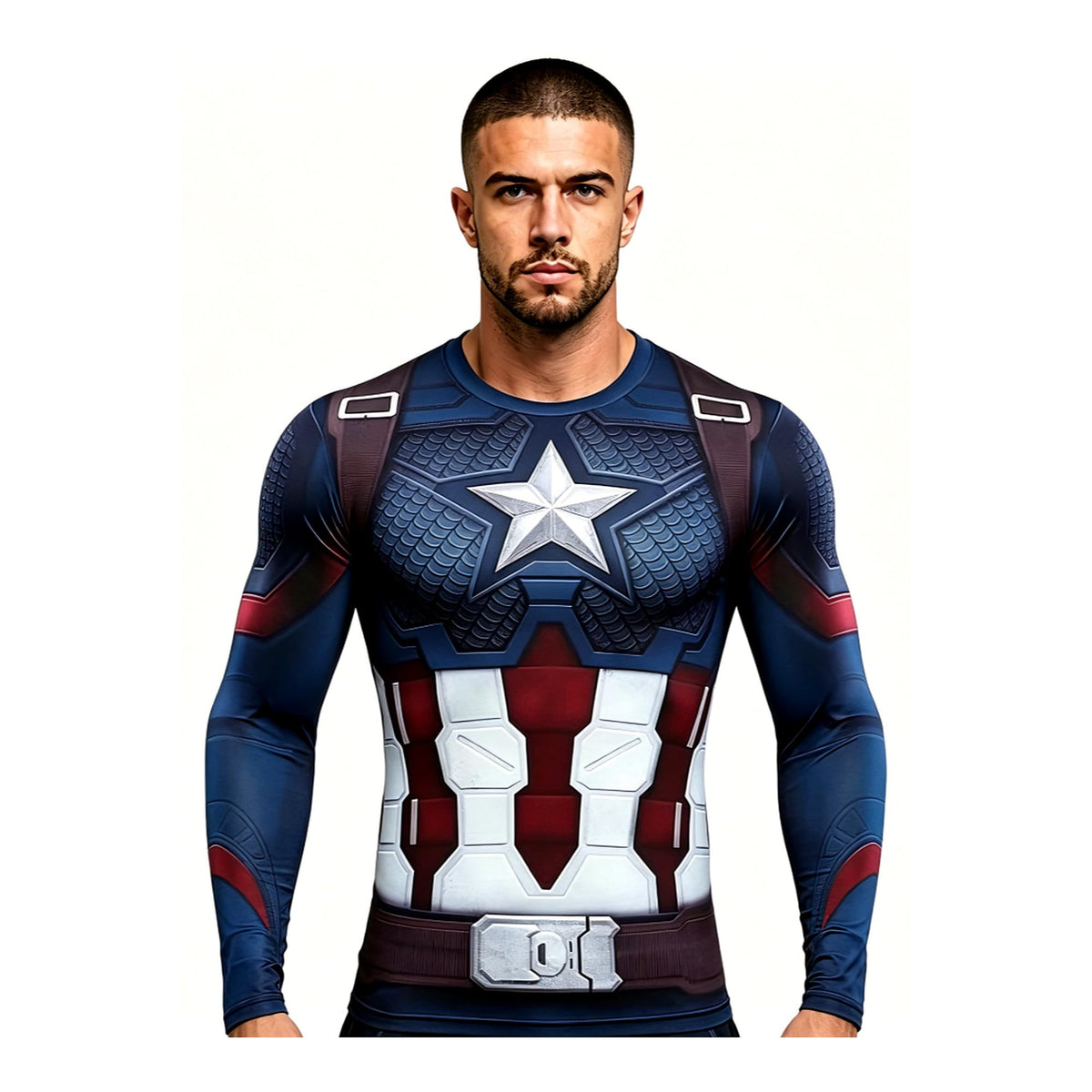 3D Super Hero Close-Fitting Quick-Drying Elastic Sport Cosplay T-Shirt Long Sleeve