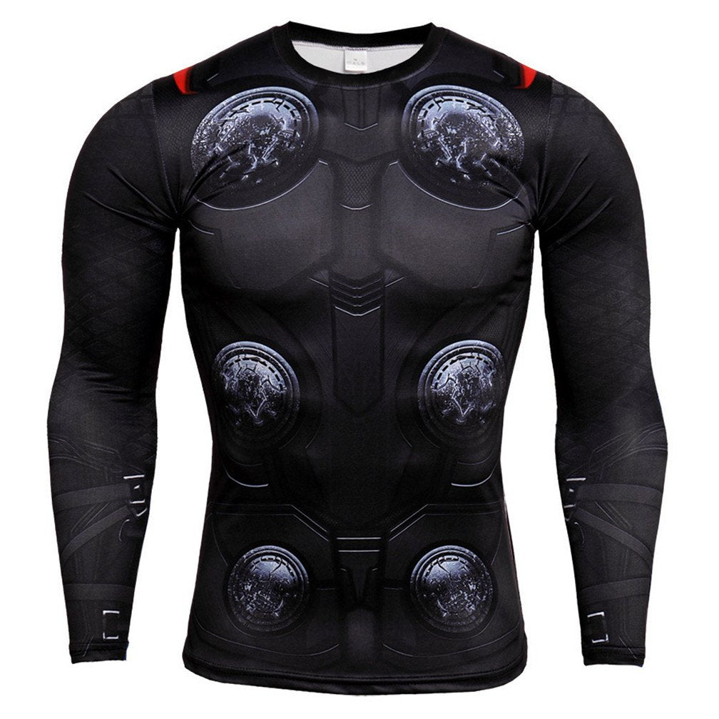 3D Super Hero Close-Fitting Quick-Drying Elastic Sport Cosplay T-Shirt Long Sleeve 9