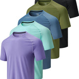 Liberty Imports 5 Pack Men's Active Quick Dry Crew Neck T Shirts 20