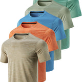 Liberty Imports 5 Pack Men's Active Quick Dry Crew Neck T Shirts 12