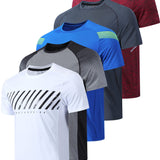 Liberty Imports 5 Pack Men's Active Quick Dry Crew Neck T Shirts 27