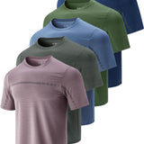 Liberty Imports 5 Pack Men's Active Quick Dry Crew Neck T Shirts 24