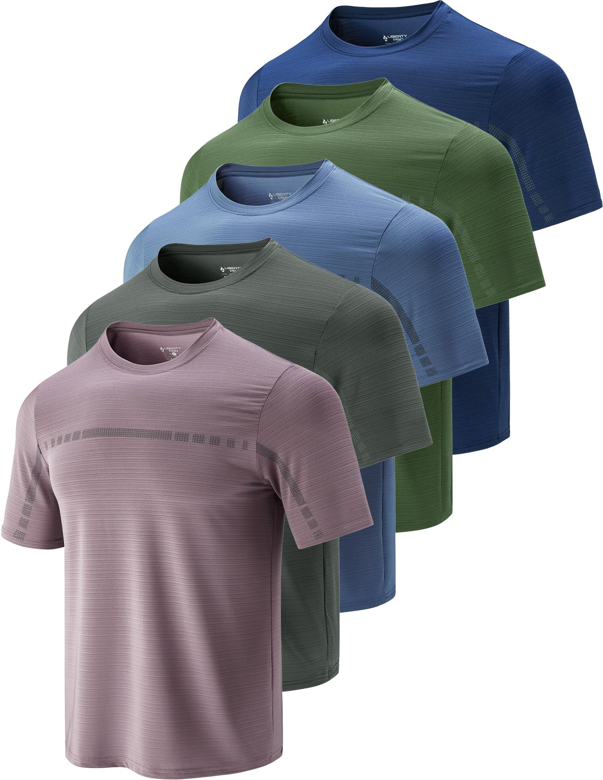 Liberty Imports 5 Pack Men's Active Quick Dry Crew Neck T Shirts 24